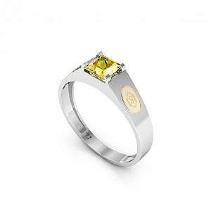 Anel Formatura Masculino  Carrê - PRATA 925