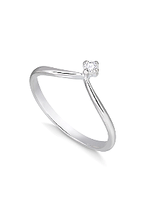 Anel solitário princess - Prata 950