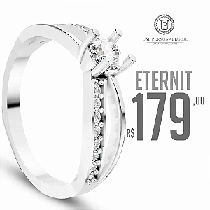 Anel solitário Eternally - Prata 950