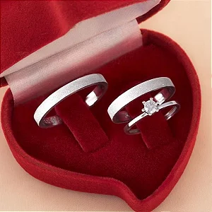 Par de Alianças de Namoro Prata 950 Clara 3mm