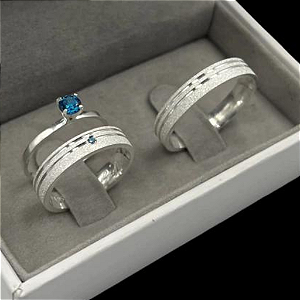 Par de Alianças Namoro Prata 950 Rhea 4mm