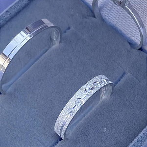 Par de Alianças de Namoro Prata 950 Joy 3mm