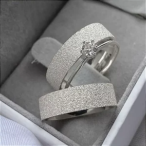 Par de Alianças Namoro Prata 950 Mica 5mm