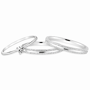 Par de Alianças de Namoro Prata 950 Jasmim 2mm