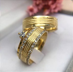 Par de alianças casamento Valletta 6mm de moeda antiga - Anel solitário Brinde