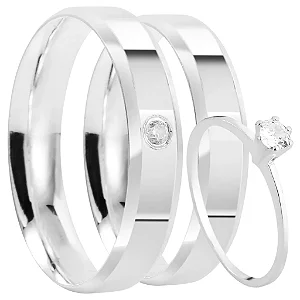 Par de alianças Namoro Prata 950 Antonela 4mm