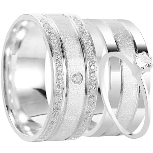 Par de Alianças Linnea 8mm de Namoro prata 950