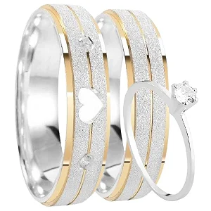 Par de Alianças Namoro Prata 950 Passionate Love 5mm