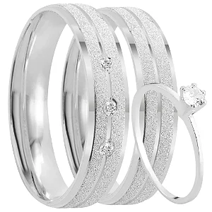 Par de Alianças Namoro Prata 950 Paris 5mm