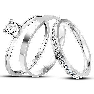 Aliança de Namoro Prata 950 Paris 3mm Cravejadas – Elegância e Sofisticação em Cada Detalhe