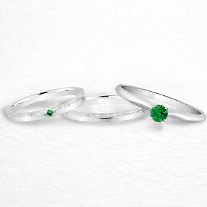 Par de alianças pedra Verde de Namoro Prata 950 Cinderela 2mm