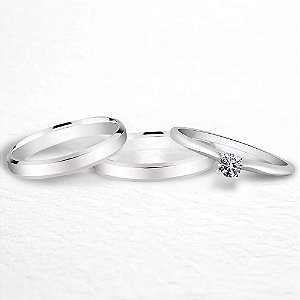 Aliança de Namoro Prata 950 - Chanfrada 3mm