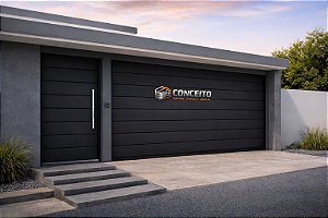 Portão Basculante todo fechdo com entrada social separada