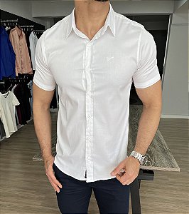 Camisa Roger M/C acetinada branco