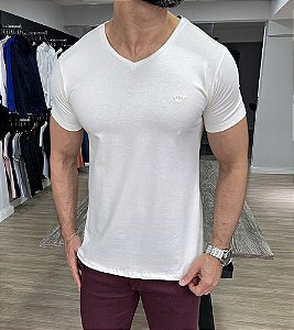 Camiseta gola V MEF off-white