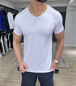 Camiseta gola V MEF branco