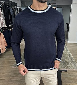 Suéter tricot elegant marinho