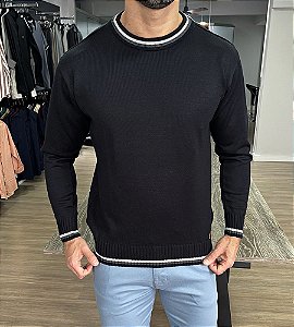 Suéter tricot elegant preto
