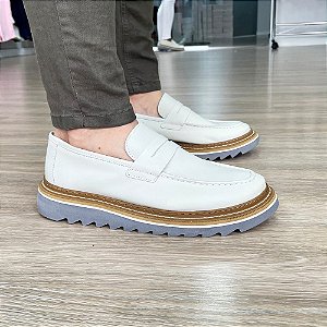 Sapato Loafer Tratorado Mef Granada Off-White
