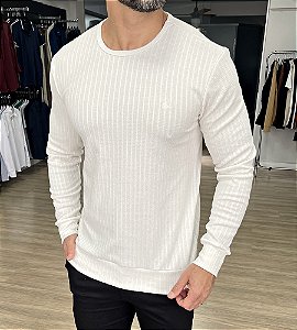 Suéter Canelado Madrid Branco