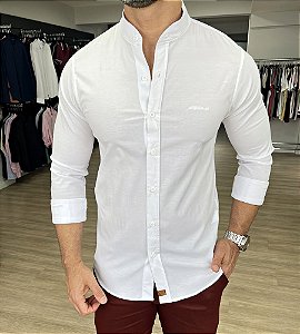 Camisa Gola Padre Slim Fit Essential Branco