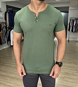 Camiseta Henley Verde
