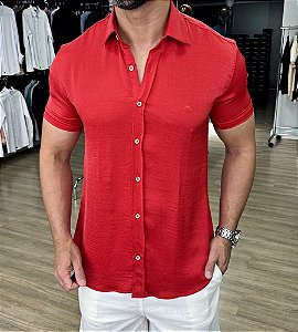 Camisa Dubai Manga Curta Vermelha