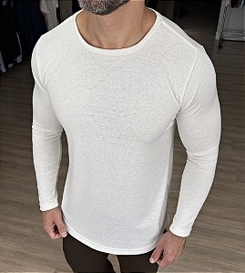 Camiseta Tricot Manga Longa Off-White
