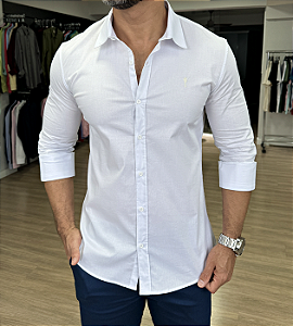 Camisa Tricoline Slim Fit Zip-Off Branco