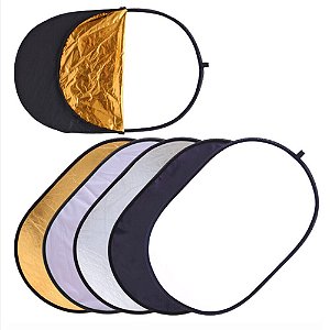 Rebatedor de Luz Dobrável Oval 5 em 1 – 180x120cm com Bolsa de Transporte
