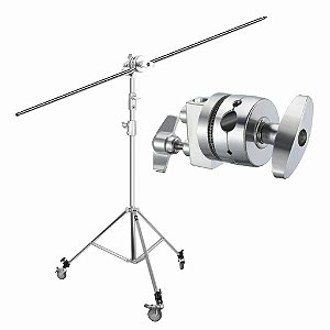 Tripé Profissional Greika FCS288S com Rodinhas + Boom Girafa Inox