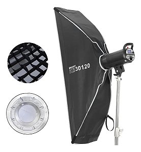 Softbox Triopo K3 30x120 Bowens com Grid