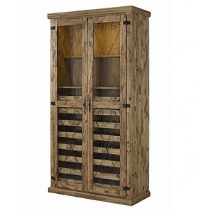 Adega Rústica Wine com 2 Portas para 80 Garrafas na Cor Carvalho Adega Rústica Wine com 2 Portas para 80 Garrafas na Cor Carvalho