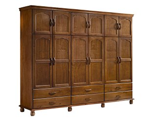 Roupeiro Montreal com 12 Portas e 06 Gavetas - Madeira Maciça - ... Roupeiro Montreal com 12 Portas e 06 Gavetas - Madeira Maciça - ...