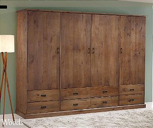 Guarda Roupa Woods com 04 Portas e 06 Gavetas - Madeira Maciça ... Guarda Roupa Woods com 04 Portas e 06 Gavetas - Madeira Maciça ...