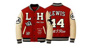 Moletom Varsity Lewis Hamilton Vermelho/Off White (unissex)