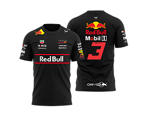 Camiseta Red Bull Racing Max Verstappen 3 Preta 2025