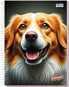 Caderno Universitário Capa Dura Espiral Cachorro Laranja