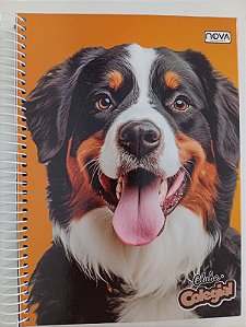 Caderno Universitário Capa Dura Espiral Cachorro Preto