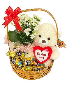 Cesta de Chocolate Ursinho Apaixonado