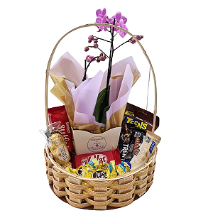 Cesta de chocolate Orquidea com Afeto