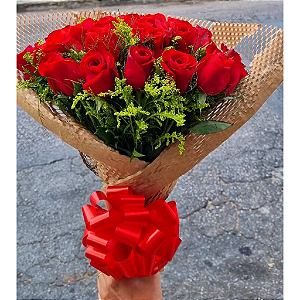 Buquê Rústico de rosas BH - 36 rosas