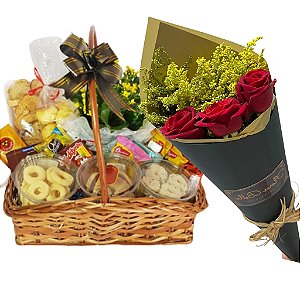 Kit Café com Flores (Sol Radiante + Buquê Black)