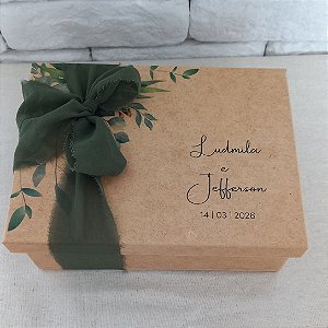 Convite de Casamento para Padrinhos Personalizada - Caixa MDF Tamanho 20x15x7cm