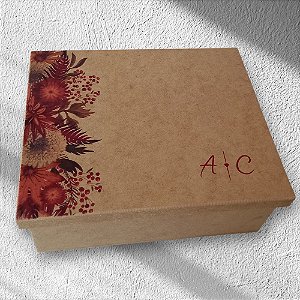 Caixa MDF Rústica para Padrinhos de Casamento Tamanho Grande 25x20x10cm