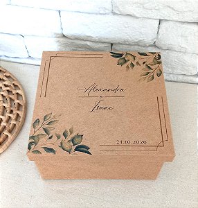 Caixa MDF para Convite Casal de Padrinhos - Tamanho 20x20x10cm