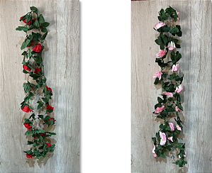 Trepadeira Floral Artificial – Vermelha ou Rosa-Claro