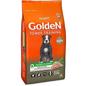Ração Golden Power Training Cães Adultos Frango E Arroz 15 Kg