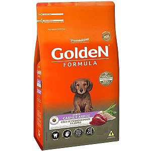 Ração Golden Formula Carne e Arroz para Cães Filhotes de Raças Pequenas