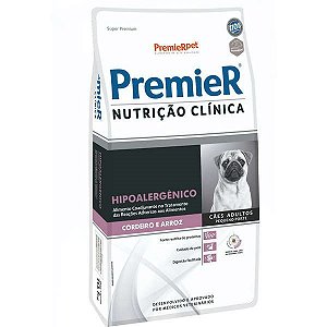 Ração Premier Nutrição Clínica Hipoalergênico Cordeiro e Arroz para Cães Adultos Pequeno Porte